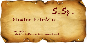 Sindler Szirén névjegykártya